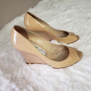 Jimmy Choo woman's shoes size 37.5 tan beige